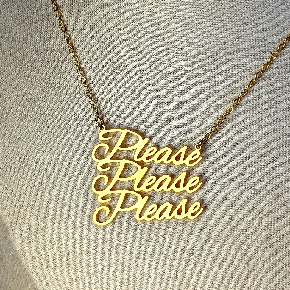 New Sabrina Carpenter Fan Necklace Gold Ss Please Please Please 18 Chain 35$